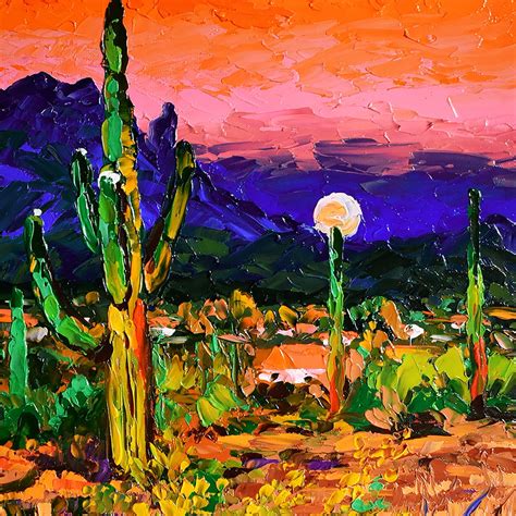 Arizona Art Original Landscape Painting Wall Decor Oil Small Etsy