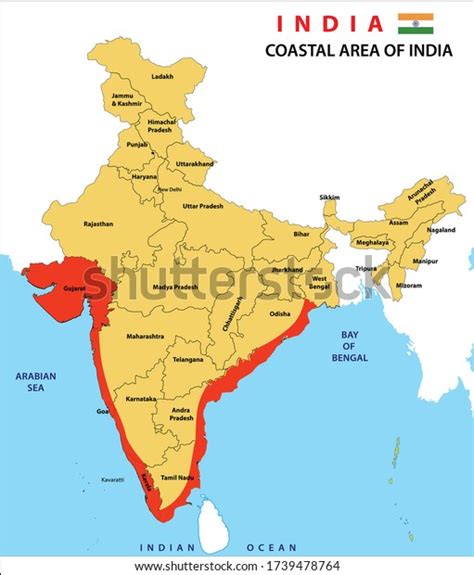 Political Map India States Union Territories เวกเตอรสตอก ปลอดคา