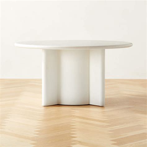 Geary Modern Round White Wood Dining Table Reviews Cb2 Canada