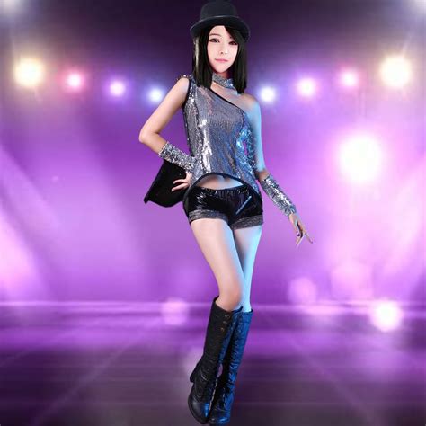 Jazz Dance Costume Korean Loose Adult Sexy Dance Practice Clothes Female Sequin Night Club Ds