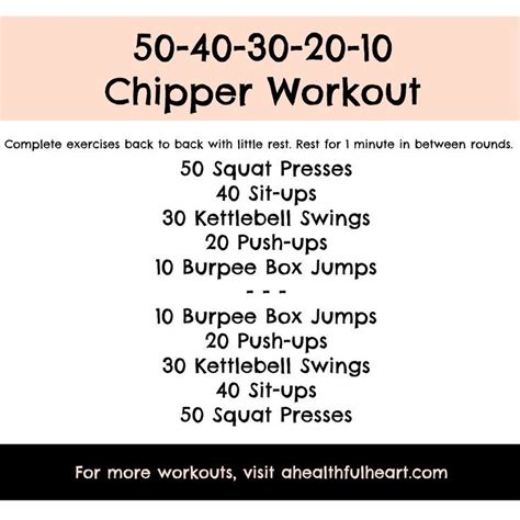 50 40 30 20 10 Chipper Workout For Your Ankle Dont Do The Burpees