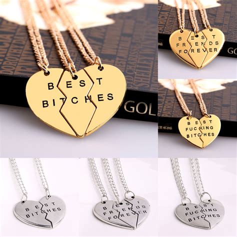…because she really is your bff and she really does have everything already, but you need to get her a gift that doesn't embarrass you both. Best Bitches Forever Chain Pendant Necklace Gifts BFF ...