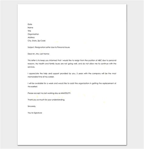 40 Best Resignation Letter Examples And Templates Word Pdf