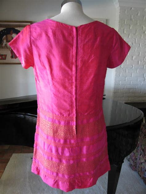 thai-silk-dress-vintage-60s-thai-silk-dress-60s-boho-pink-etsy