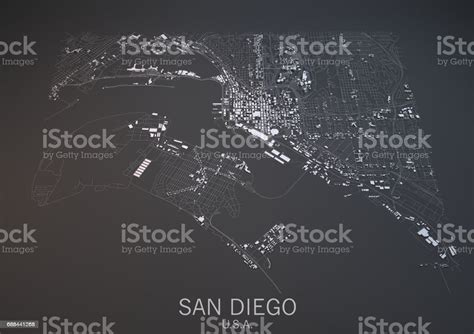 Map Of San Diego Satellite View City Usa Stock Photo Download Image
