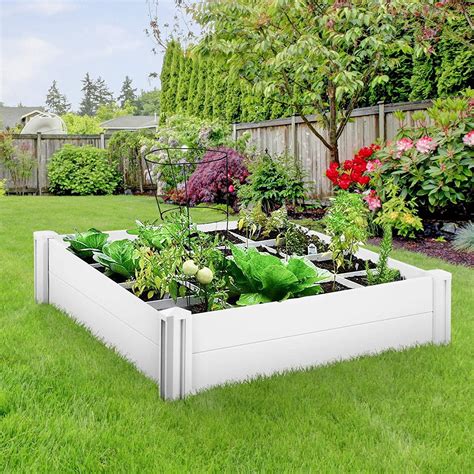 Hembor Ft Raised Garden Bed Outdoor Vinyl Garden Planter Box Kit Walmart Com