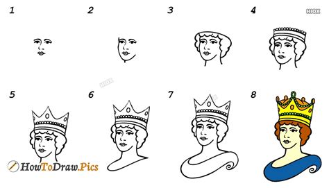 How To Draw A Queen Crown Step By Step Images