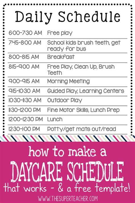 Home Daycare Ideas Schedules