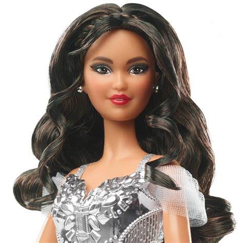 Barbie Signature 2021 Holiday Collector Doll Brunette Curly Hair 1 Ct Shipt