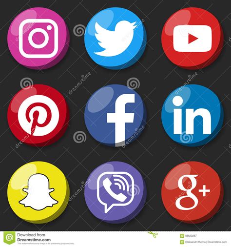 Round Social Share Buttons