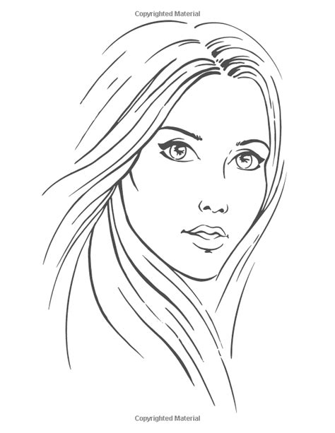 Winter clothes coloring pages 01. Beautiful Women Portraits - Coloring Book: Color 30 ...