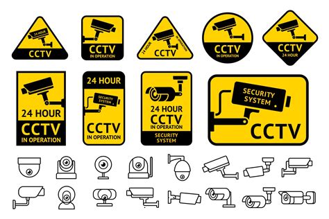 Cctv Video Security Camera Icons Graphic Objects Creative Market