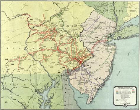 Map Of Reading Railroad And Principal Interchange Points Hagley