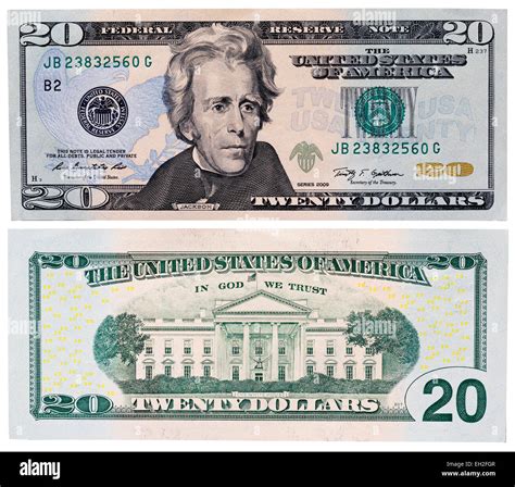 Billete De 20 Dólares Andrew Jackson La Casa Blanca Estados Unidos