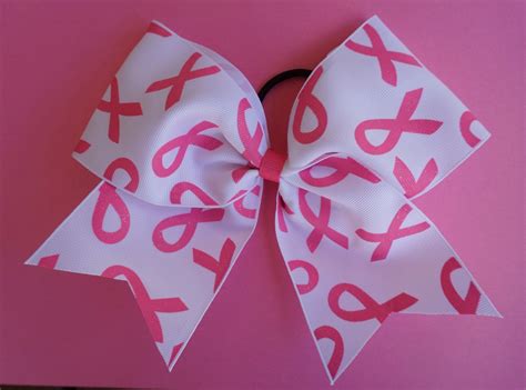 Breast Cancer Awareness Cheer Bow Pink Hair Bow Pink Cheer Etsy