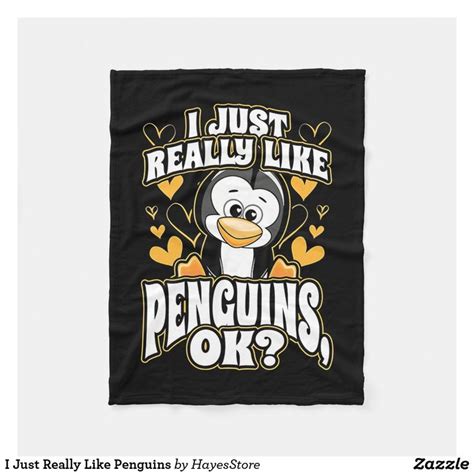 I Just Really Like Penguins Fleece Blanket Fleece