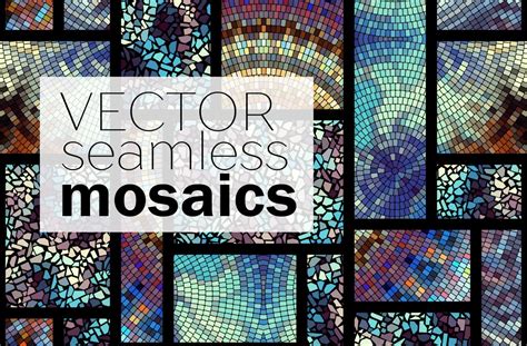 20 Seamless Vector Mosaics Graphic Patterns Creative Market