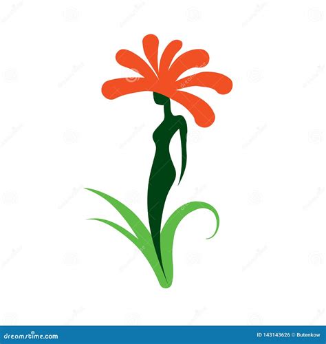 Logotipo De La Muchacha En La Forma De Una Flor Ilustraci N Del Vector