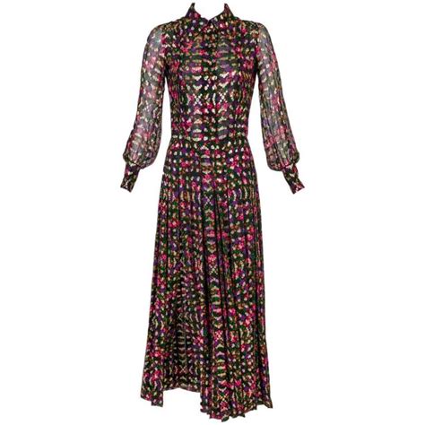 1970s Chanel Haute Couture Vintage Silk Chiffon Dress No 4550 Evening