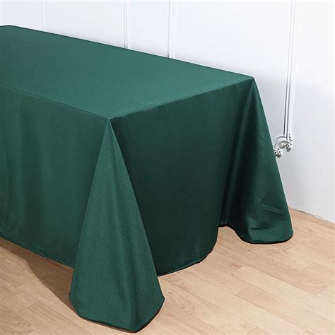 90x156 Hunter Emerald Green Polyester Rectangular Tablecloth