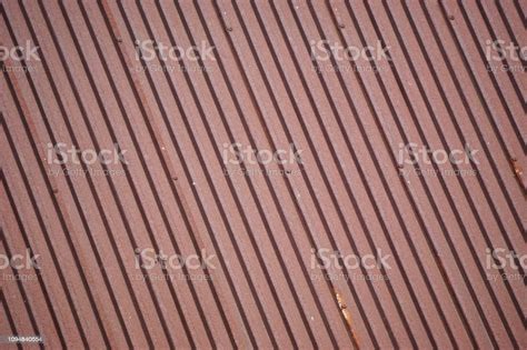 Corrugated Metal Roof Abstract Horizontal Background Texture Stock