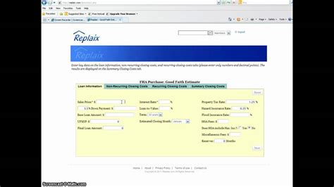 Good Faith Estimate With Replaix Youtube