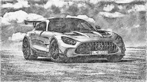 420203 4k Artwork Mercedes Amg Pencil Drawing Vehicle Drawing