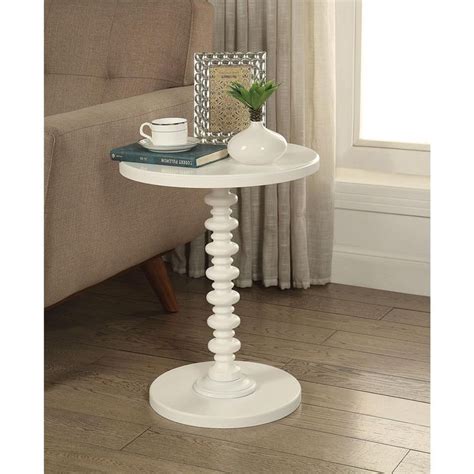 Acme Acton Transitional Side Table White Color Solid