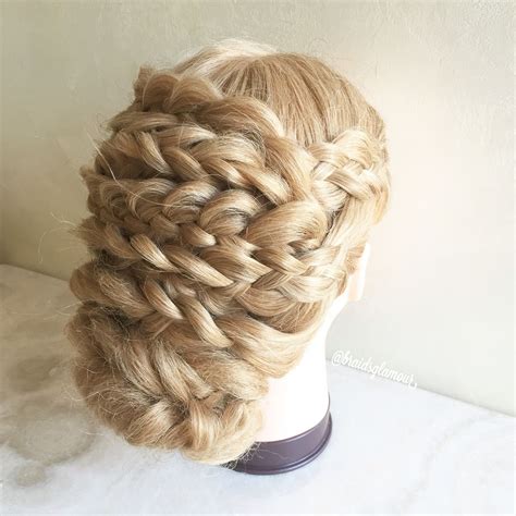 Fishtail braids are very easy to create. Four strand/fishtail updo | Gorgeous braids, Braided bun ...