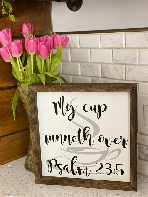 My Cup Runneth Over Sign Coffee Area Sign Coffee Decor Etsy