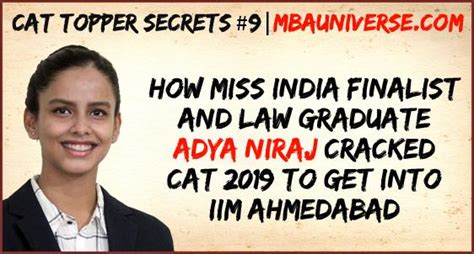 How Miss India Finalist And Law Graduate Adya Niraj Cracked Cat 2019 To