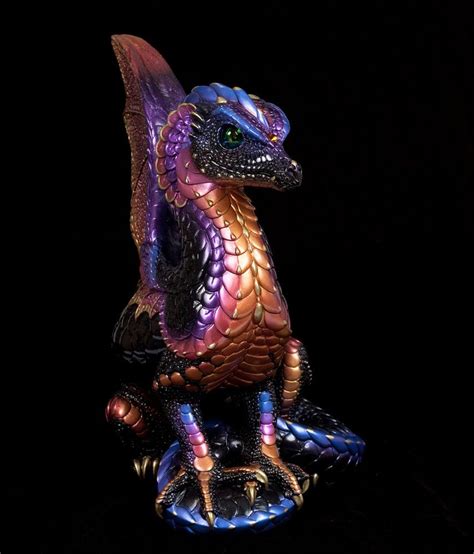 Windstone Editions Black Amethyst 3 Spectral Dragon Figurine Statue