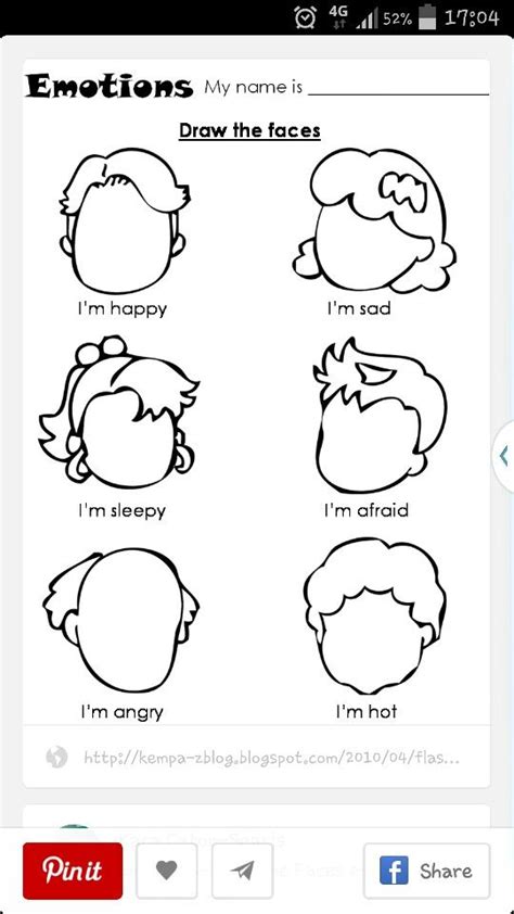 Two free emotions coloring pages for kids. Sketch | Teach feelings, Kindergarten coloring pages, Emotions