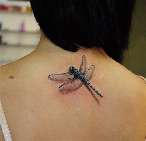 Realistic Dragonfly Tattoo On Back For Girls Dragonfly Tattoo Small