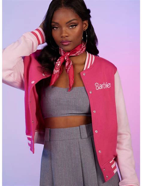 Barbie 2023 Pink Varsity Jacket A2 Jackets