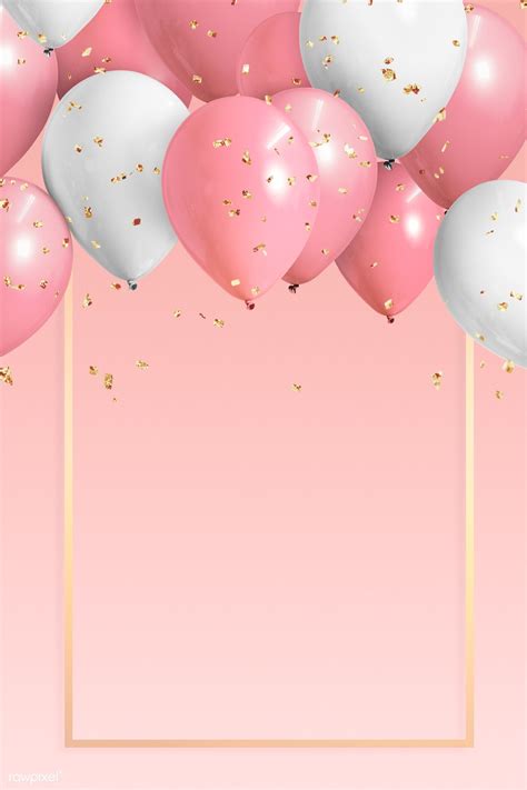 15 thank you pics for birthday wishes. Download premium illustration of Golden frame balloons on a pink | Pink wallpaper iphone, Pink ...