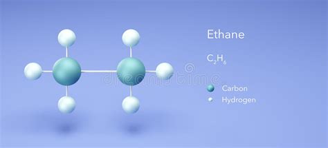 Ethane Gas Structural Chemical Formula And Molecule 3d Model C2h6