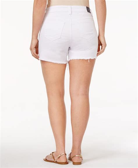 Rampage Trendy Plus Size Lace Trim Denim Shorts Macys