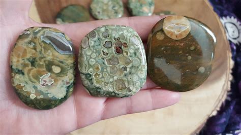 Lg Brown Rainforest Jasper (Rhyolite)Palm Stone, Chakra Stone, Worry Stone, Fidget Stone~1 Reiki 