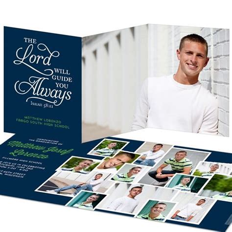 He Will Guide Trifold Graduation Announcement Pear Tree Graduation