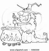 Cauldron Witch Stirring Warty Potion Outlined Halloween Illustration Royalty Clipart Toon Hit Vector Coloring Pages 2021 sketch template