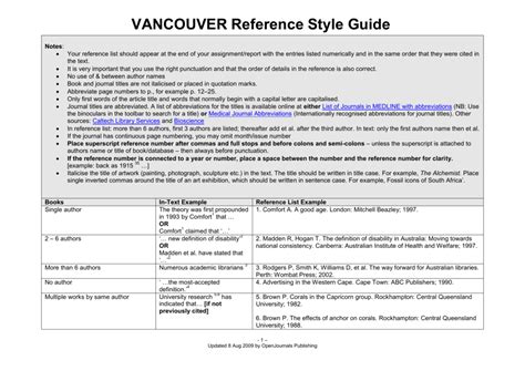 If a source is cited more than once, the same number is assigned to it. VANCOUVER Reference Style Guide
