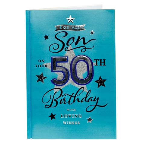 Buy 50th Birthday Card Son Loving Wishes For Gbp 199 Card Factory Uk