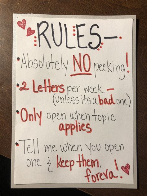 Open First Rules Open When Letters Rules Open When Letters For
