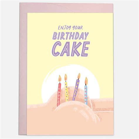Butt Cake Birthday Card Kaart Blanche Outer Layer