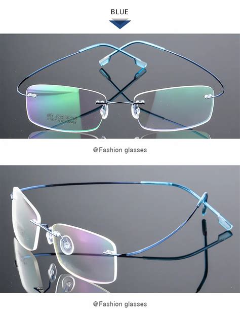 best uvlaik rimless titanium eyeglasses frames women men flexible optical frame prescription