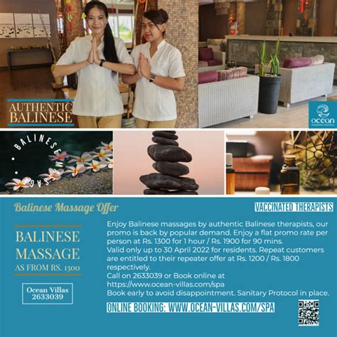 Lets Book An Amazing Balinese Massage Ocean Villas Hotel Mauritius