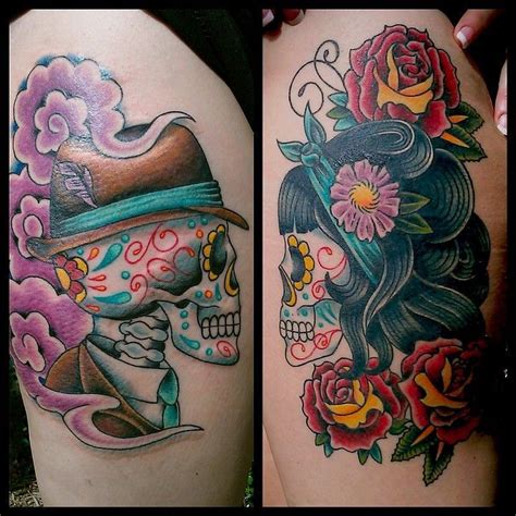Malefemale Sugar Skulls By Bill Smiles At Integrity