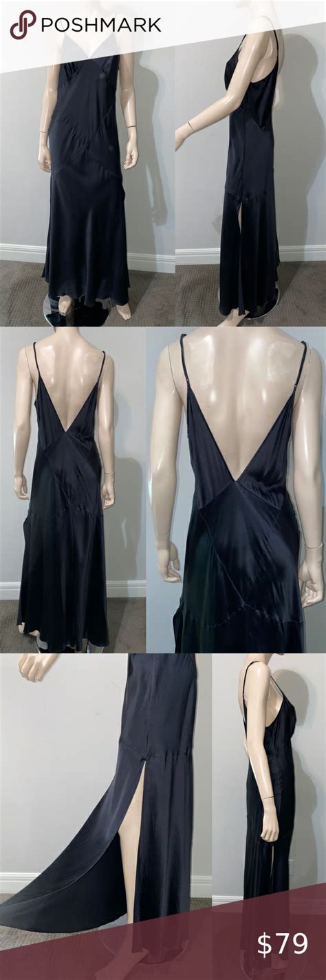 Victorias Secret Long Black Silk Nightgown L In 2020 Black Nightgown Silk Nightgown Night Gown