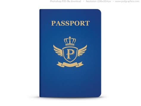 universal blue passport psd template psd file